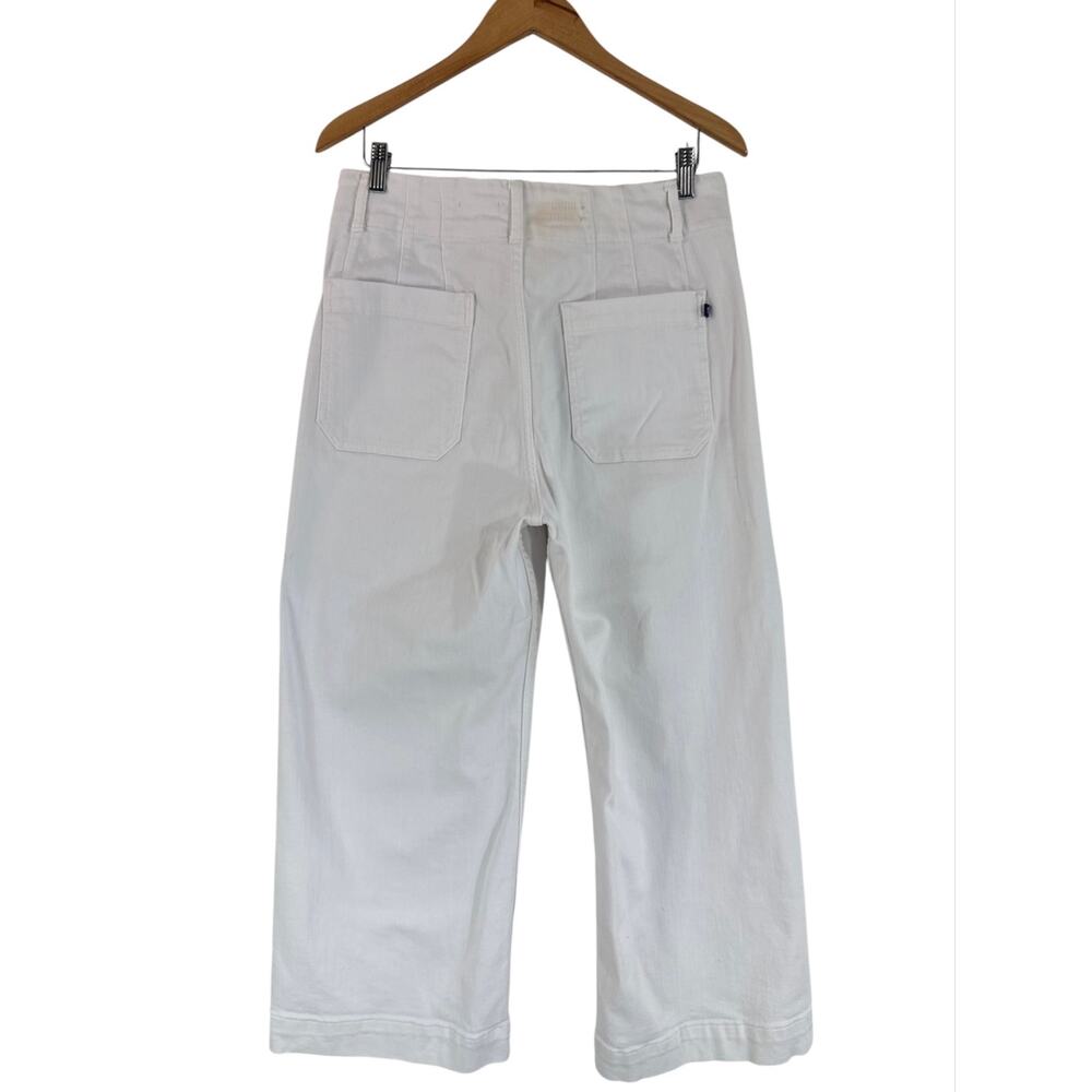 Pilcro Anthropologie The Skipper White Wide Leg Cropped Jeans Size 31 - Picture 6 of 15